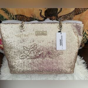 NEW with Tags Love Moschino Sparkling Gold Shoulder Bag